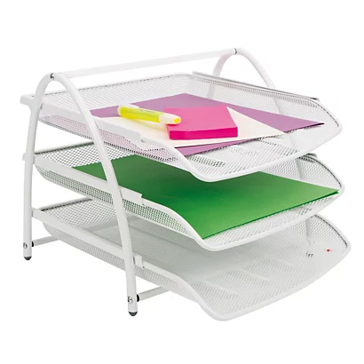 Alba Vaschetta Portacorrispondenza 3 Posti Linea Mesh, 34 X 29 X 24,5 Cm, Bianco