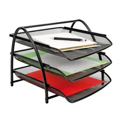 Alba Vaschetta Portacorrispondenza 3 Posti Linea Mesh, 34 X 29 X 24,5 Cm, Nero