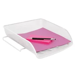 Alba Vaschetta Portacorrispondenza Linea Mesh, 34 X 27 X 6,5 Cm, Bianco