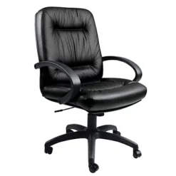 Anna Poltrona Direzionale, Pelle, Nero