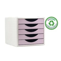 ARCHIVO 2000 Cassettiera 5 Cassetti Linea Pastel, 34 X 27 X 26 Cm, Rosa