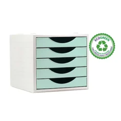 ARCHIVO 2000 Cassettiera 5 Cassetti Linea Pastel, 34 X 27 X 26 Cm, Verde