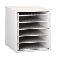 ARCHIVO 2000 Cassettiera Modulare Da Scrivania Archisystem, 6 Cassetti Aperti, 35,6 X 31,6 X 36,2 Cm, Polistirene, Grigio