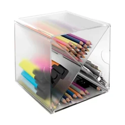 ARCHIVO 2000 Cubo Organizer Archicubo, 4 Scomparti, Impilabile, 15 X 15 X 15 Cm, Polistirene, Trasparente