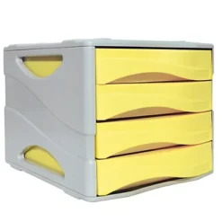 ARDA Cassettiera Keep Colour Pastel - 25 X 32 Cm - Cassetti 5 Cm - Grigio/giallo