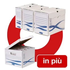 Bankers Box Bankers Box Linea Basic Offerta 25 Contenitori Archivio A4 Dorso 19,7 Cm + 5 Scatole Archivio Maxi Con Coperchio Comprese Nel Prezzo