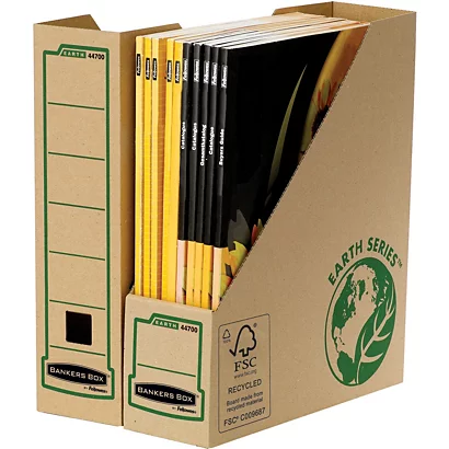 BANKERS BOX By Fellowes Portariviste A4 Earth Series, Cartone Riciclato, Dorso 8 Cm, Avana/Verde(confezione 20 Pezzi)
