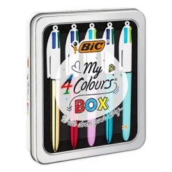 BIC 4 Colours Collection Penna A Sfera A Scatto, Punta Media, Inchiostro In Colori Assortiti (confezione 5 Pezzi)