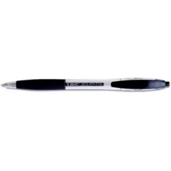 BIC® Atlantis® Penna A Sfera A Scatto, Punta Media Da 1 Mm, Fusto Trasparente Con Grip, Inchiostro Nero (confezione 12 Pezzi)