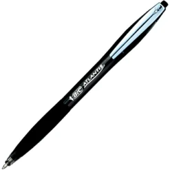 BIC® ATLANTIS Soft Penna A Sfera A Scatto, Punta Media Da 1 Mm, Fusto Gommato Nero Con Grip, Inchiostro Nero