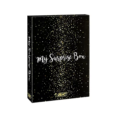 BIC My Surprise Box 16 Prodotti Di Cancelleria E Scrittura: Penne, Pennarelli, Marcatori Permanenti, Taccuino A5 E Blocco Adesivi