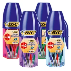 BIC Penna A Sfera Cristal - Punta 1.0mm - Colori Assortiti - Barattolo 20 Pezzi