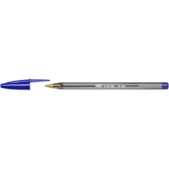BIC® Penna A Sfera Stick Cristal Large, Punta Large Da 1,6 Mm, Fusto In Plastica Traslucido, Inchiostro Blu (confezione 50 Pezzi)