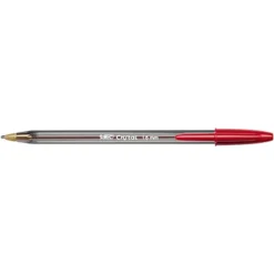 BIC® Penna A Sfera Stick Cristal Large, Punta Large Da 1,6 Mm, Fusto In Plastica Traslucido, Inchiostro Rosso (confezione 50 Pezzi)