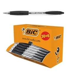BIC Penne A Sfera A Scatto Atlantis - Punta 1,0mm - Nero - Conf. 30 + 6 Pezzi