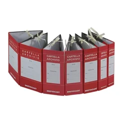 BREFIOCART Cartelle Archivio Con Lacci Incollati Dorso12 Cm Rosso