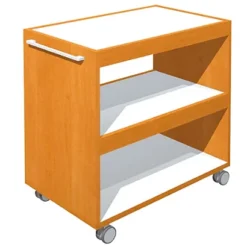 Carrello Su Ruote, 70 X 43,8 X 73 Cm, Bianco/noce Chiaro