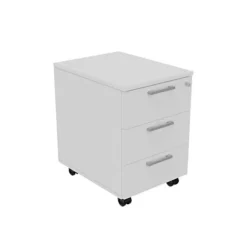 Cassettiera A 3 Cassetti Su Ruote, Linea Essenza E Linea Pure, 41,5 X 55 X 60 Cm, Bianco