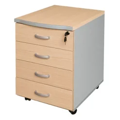 Cassettiera Su Ruote 4 Cassetti ''Linea Avantis'' - Acero