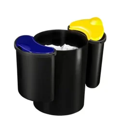 CEP Cestino Raccolta Differenziata 516 - Altezza 33,7 Cm - Diametro 26 Cm - Nero/giallo/blu