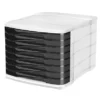 Cep Ellypse Xtra Strong Cassettiera Da Scrivania 8 Cassetti, Nero/Bianco