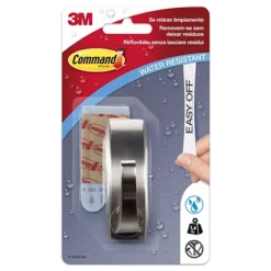 Command™ Gancio In Metallo Con Strisce Resistenti All'acqua, Modern Reflection, 1,4 Kg, Nickel Spazzolato, 1 Gancio, 2 Strisce Medie