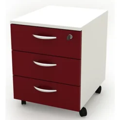 Daily Cassettiera Su Ruote, 3 Cassetti, 41 X 50 X 52,2 Cm, Bianco/Prugna