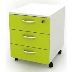 Daily Cassettiera Su Ruote, 3 Cassetti, 41 X 50 X 52,2 Cm, Bianco/Verde