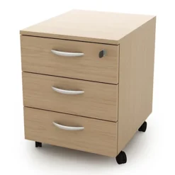 Daily Cassettiera Su Ruote, 3 Cassetti, 41 X 50 X 52,2 Cm, Rovere