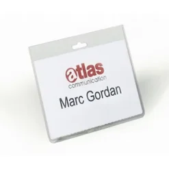 Durable Busta Portanome A Tasca Chiusa, 60 X 90 Mm, Trasparente (confezione 20 Pezzi)