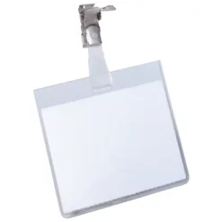Durable Busta Portanome A Tasca Chiusa Con Clip In Metallo, 60 X 90 Mm, Trasparente (confezione 25 Pezzi)