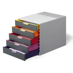 DURABLE Cassettiera Varicolor - 28 X 35,6 X 29,2 Cm - 5 Cassetti