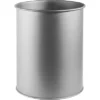 Durable Cestino Gettacarta Cilindrico, Acciaio, Argento, 15 Litri