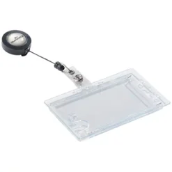 Durable Porta Badge In Acrilico Per Due Tessere Con Chiocciola YO-YO, 54 X 87 Mm, Trasparente (confezione 10 Pezzi)