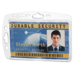 Durable Porta Badge Rigido Per 1 Tessera, Senza Clip, 54 X 87 Mm, Trasparente (confezione 10 Pezzi)
