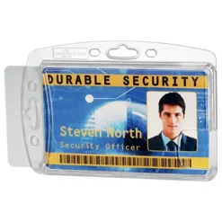 Durable Porta Badge Rigido Per 2 Tessere, Senza Clip, 54 X 87 Mm, Trasparente (confezione 10 Pezzi)