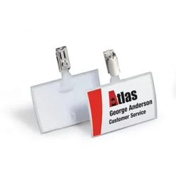 Durable Portanome CLICK FOLD Con Clip In Metallo, 54 X 90 Mm, Trasparente (confezione 25 Pezzi)