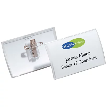 Durable Portanome CLICK FOLD Con Combi Clip, 54 X 90 Mm, Trasparente (confezione 25 Pezzi)