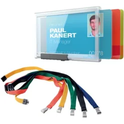 Durable Pushbox Portabadge, 1 Comparto (confezione 10 Pezzi)