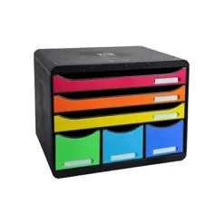 EXACOMPTA Cassettiera A 6 Cassetti Store-Box Maxi Iderama, Nero/Arlecchino