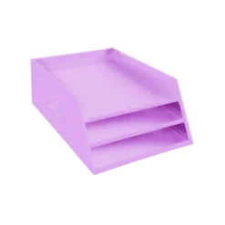 EXACOMPTA Vaschetta Portacorrispondenza In Cartone Linea Aquarel, 3 Scomparti, Malva