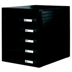 Han Cassettiera ''System Box'' Cassetti Aperti - Colore Nero