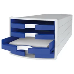 Han Impuls Cassettiera Da Scrivania, 4 Cassetti Aperti, Blu
