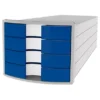 Han Impuls Cassettiera Da Scrivania, 4 Cassetti Chiusi, Blu