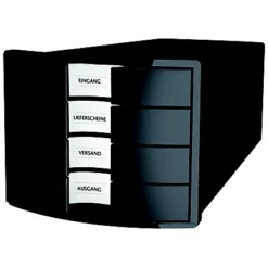 Han Impuls Cassettiera Da Scrivania, 4 Cassetti Chiusi, Nero