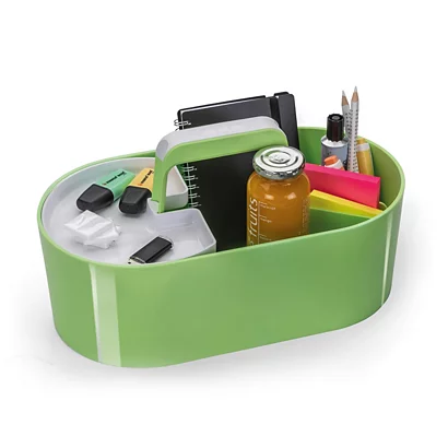 HAN Vaschetta Portaoggetti Organizer Con Maniglia Toolbox LOFT, Bianco/Lime