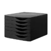 JALEMA Cassettiera Da Scrivania Re-Solution, 6 Cassetti Chiusi, 30 X 37,5 X 21,6 Cm, Polistirene Riciclato, Nero