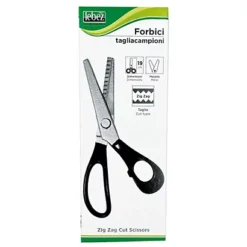 LEBEZ Forbici Zig Zag - 19 Cm - Lama In Ghisa - Nero