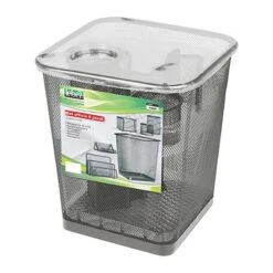 LEBEZ Set Scrivania - 6 Accessori - Rete Metallica - Argento