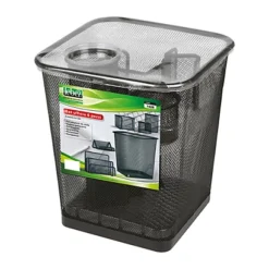 LEBEZ Set Scrivania - 6 Accessori - Rete Metallica - Nero